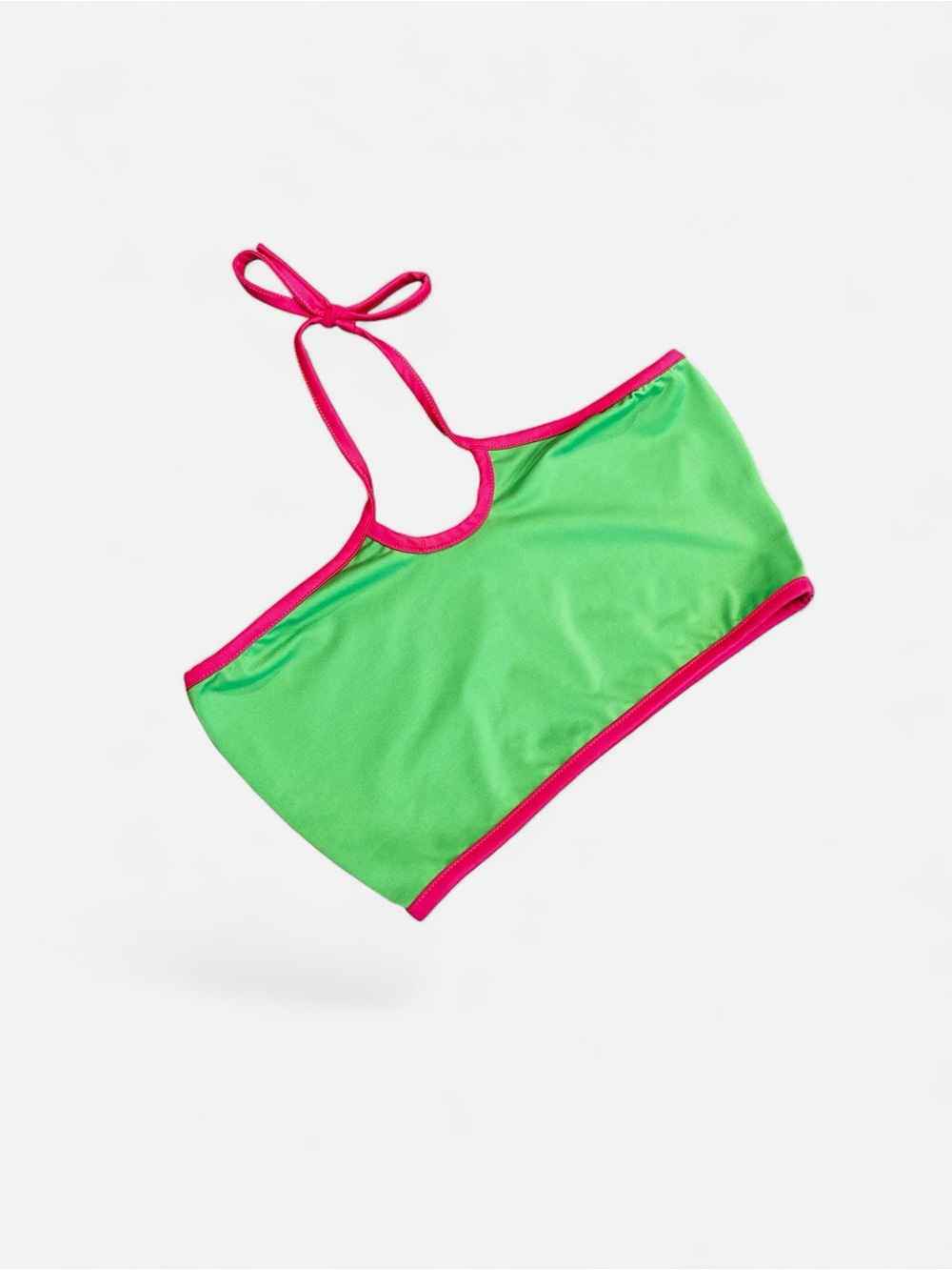Dolls Kill Neon Green & Hot Pink Y2K Halter Top Mini Skirt Set - Picture 3 of 4
